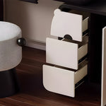 Load image into Gallery viewer, Modern Makeup Vanity Table with LED Round Mirror Storage Cabinet
