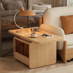Load image into Gallery viewer, 42.9&#39;&#39; Height Adjustable Side Table with Magazine Rack Solid Wood Finish Lift-Top Function Space-Saving Design
