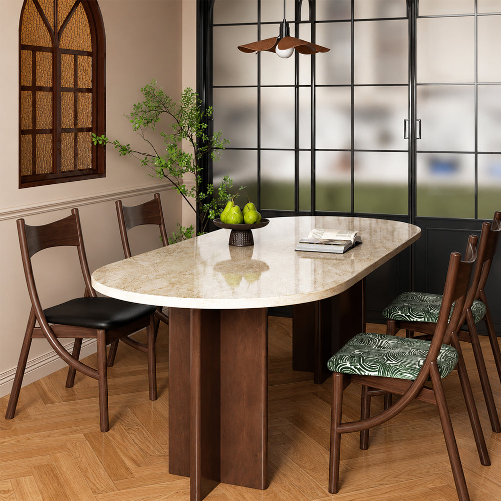 Artistic Curved Leg Solid Hardwood Dining Chair 1 Piece