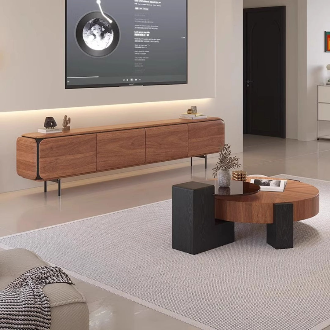 TV Stand Wooden TV Cabinet Modern Design Spacious Storage Elegant Aesthetic