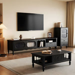 Load image into Gallery viewer, Walnut TV Stand Cabinet with Elegant Design and Spacious Storage Solutions
