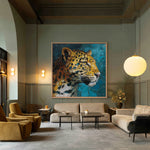 Load image into Gallery viewer, Handcrafted Painting Regal Roar The Majestic Leopard in Bold Colors and Textured Elegance
