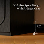 Load image into Gallery viewer, Luxury 3-Door Black Wardrobe with Ribbed Glass Panel Multi-Section Storage with Drawers and Hanging Space
