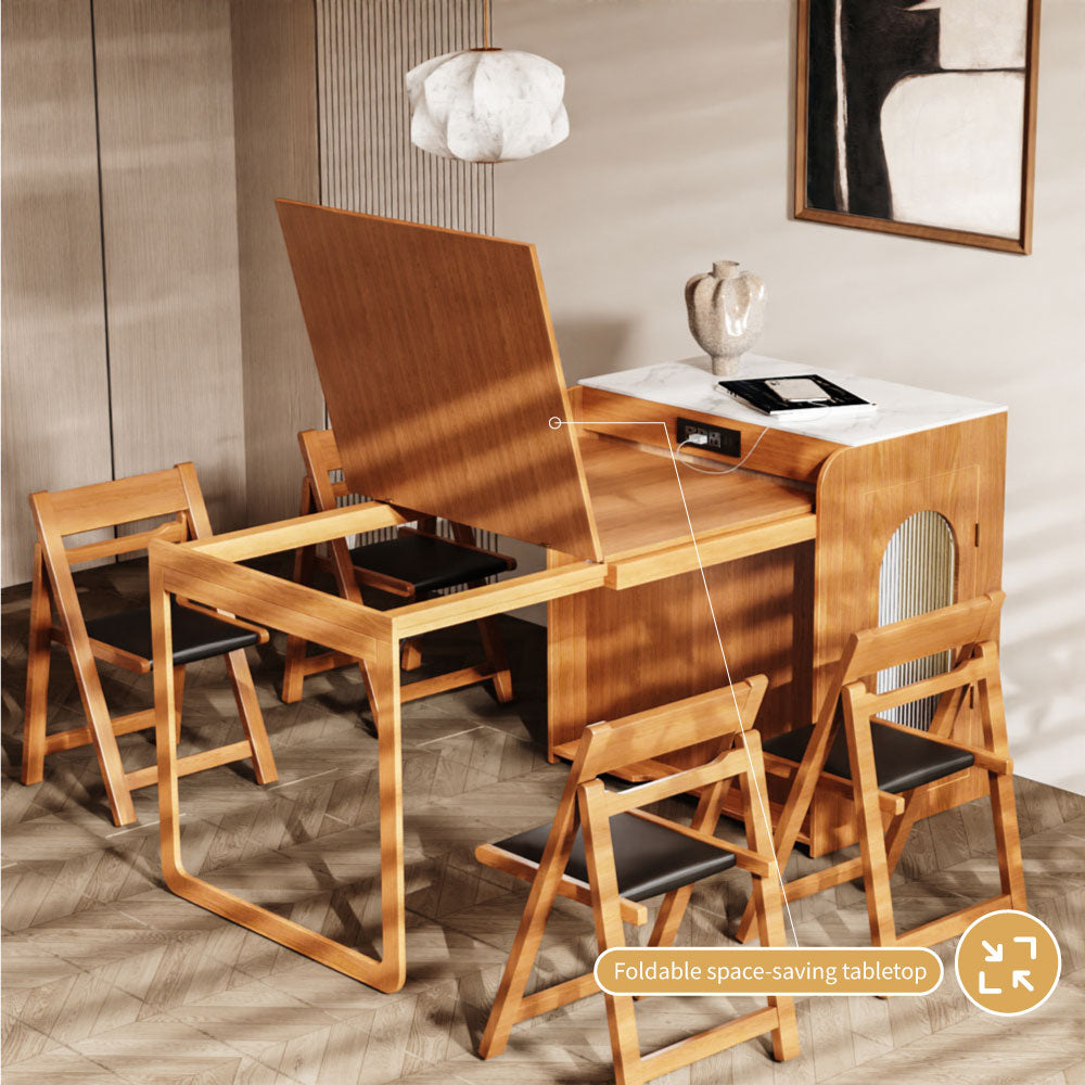 73'' Murphy Fold-Out Dining Table with Sintered Stone Top | Space-Saving