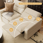 Load image into Gallery viewer, 80.34&#39;&#39;Power Recliner Sofa with USB Ports, Adjustable Backrest &amp; Footrest, High-Density Cushions, Modern Minimalist Living Room Sofa
