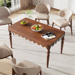 Load image into Gallery viewer, 54&#39;&#39;Vintage Carved Dining Table Solid Wood Build Elegant Silhouette Multi-Scene Use

