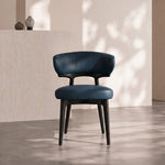 Load image into Gallery viewer, Ergonomic Curved Backrest Solid Wood Frame Faux Leather Dining Chair 1 Piece
