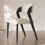 Load image into Gallery viewer, Modern Minimalist Dining Chair Set of 2 Elegant Cream Upholstery &amp; Sculpted Wood Frame
