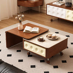 Load image into Gallery viewer, Modern Extendable Coffee Table with Sliding Top Walnut Wood Finish
