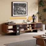 Load image into Gallery viewer, 70.2‘’Mid-Century Modern TV Stand with Record Player Shelf - Wood Storage  Easy Organization
