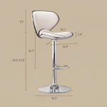 Load image into Gallery viewer, Modern Adjustable Swivel Bar Stool Upholstered Faux Leather Seat Height Adjustable 1 Piece
