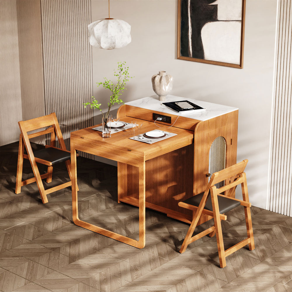 73'' Murphy Fold-Out Dining Table with Sintered Stone Top | Space-Saving