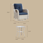 Load image into Gallery viewer, Outdoor Swivel Wicker Lounge Chair Set with Cushions and Matching Side Table
