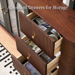 Load image into Gallery viewer, 62.9&#39;&#39; Sideboard Buffet Cabinet Retro Modern Design Textured Glass Doors Ample Storage Space
