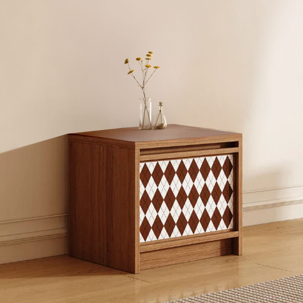 Modular Storage Unit Flip-Up Door Retro Diamond Design