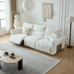 Load image into Gallery viewer, 106.2'' Modern Electric Reclining Sofa Cream Fabric Power Sofa with Adjustable Footrest and Wide Armrests
