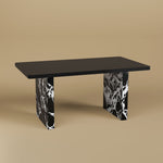 Load image into Gallery viewer, 54.6"/62.4" Modern Italian Dining Table Black Marble Base &amp; Minimalist Luxury Design
