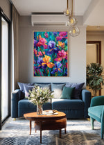 Load image into Gallery viewer, Symphony of Irises Colorful Impressionist Flower Canvas Handcrafted Painting
