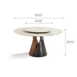 Load image into Gallery viewer, Modern Round Dining Table with Lazy Susan and Sculptural Pedestal Base

