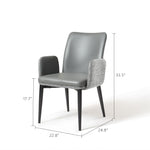Load image into Gallery viewer, Modern Gray Upholstered Dining Chair with Armrests and Black Legs 1 Piece
