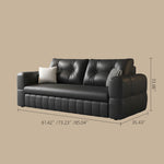 Load image into Gallery viewer, Modern Black Leather Sofa Bed with Pull-Out Sleeper Convertible 2-in-1 Couch
