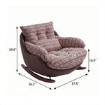 Load image into Gallery viewer, Rocking Lounge Chair with Textured Upholstery and Brown Wraparound Shell
