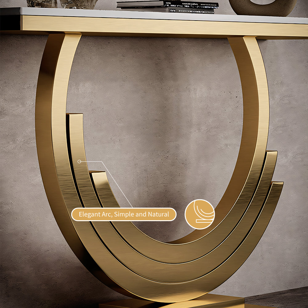 Elegant Luxury Console Table with Gold Accents