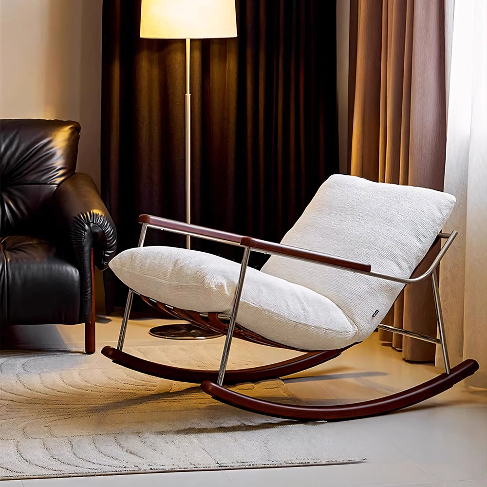Rocking Lounge Chair Modern Design with Comfortable Cushions Ergonomi ...