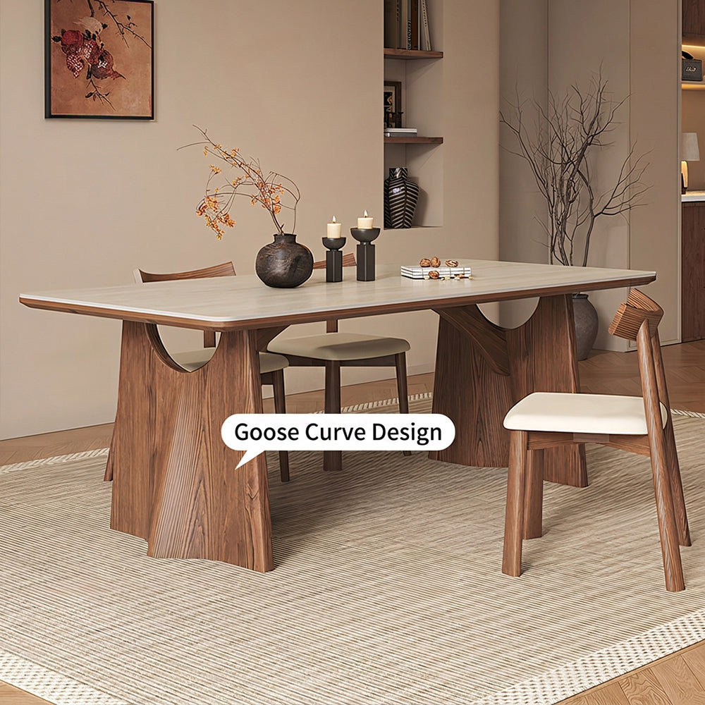Modern Rectangular Dining Table with Sintered Stone Top