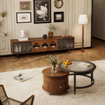 Load image into Gallery viewer, Vintage Walnut Living Room Set Nesting Coffee Table Mid-Century TV Stand
