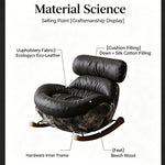 Load image into Gallery viewer, Modern Rocking Lounge Chair with Leather Cushion and Walnut Rocker Base
