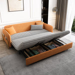 Load image into Gallery viewer, Sofa Bed Solid Wood Metal Frame Velvet Fabric Modern Convertible
