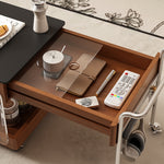 Load image into Gallery viewer, 23.6&quot;-43.3&quot;Extendable Coffee Side Table with Wheels Mobile Tea Table Storage Living Room
