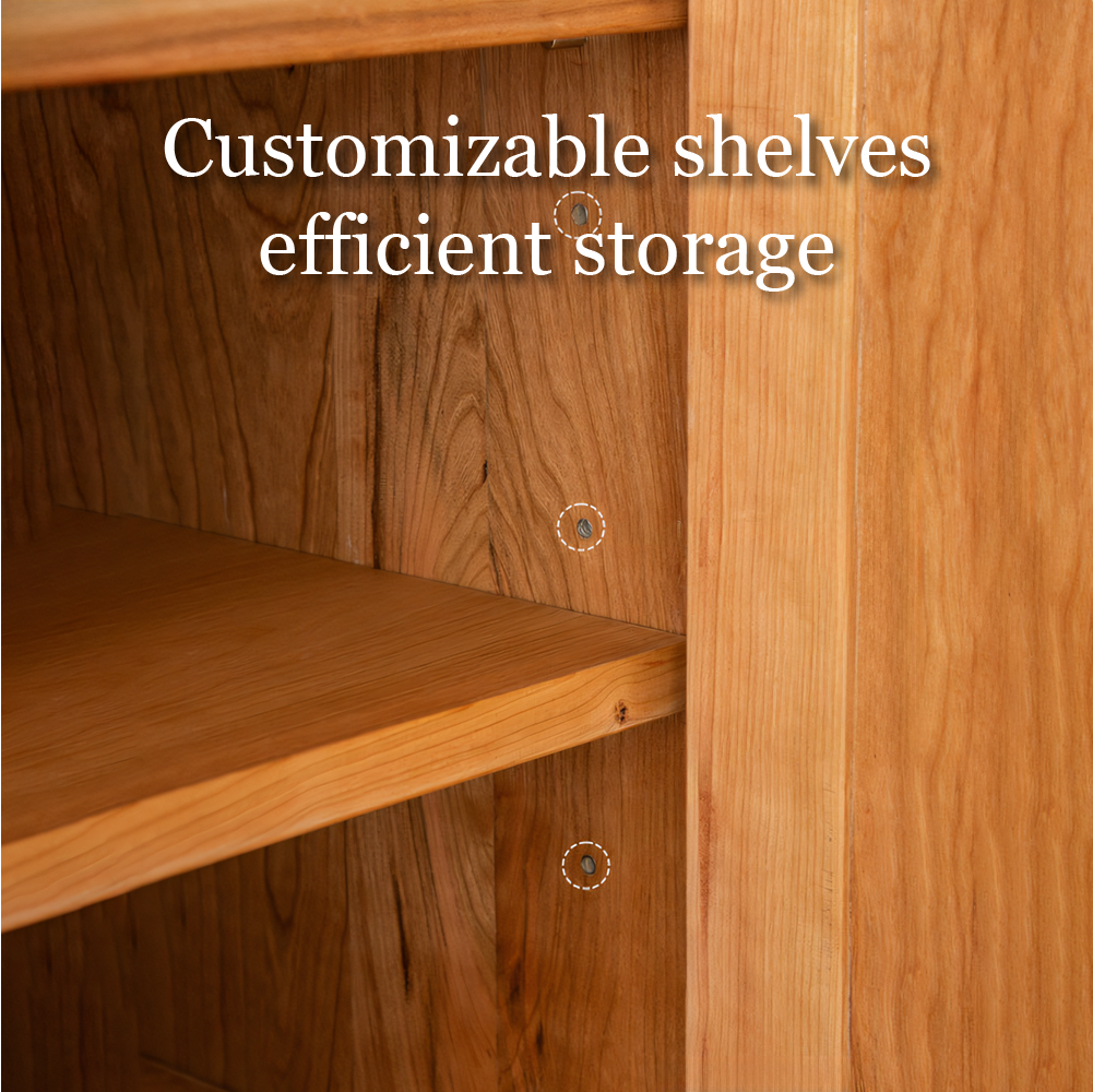 62.9" Modern Solid Wood Shoe Cabinet with Fluted Front Panels Scandinavian Style Entryway Storage Sideboard