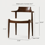 Load image into Gallery viewer, Modern Solid Wood Dining Chair with Handwoven Paper Rope Seat and Sculptural Armrests 1 Piece
