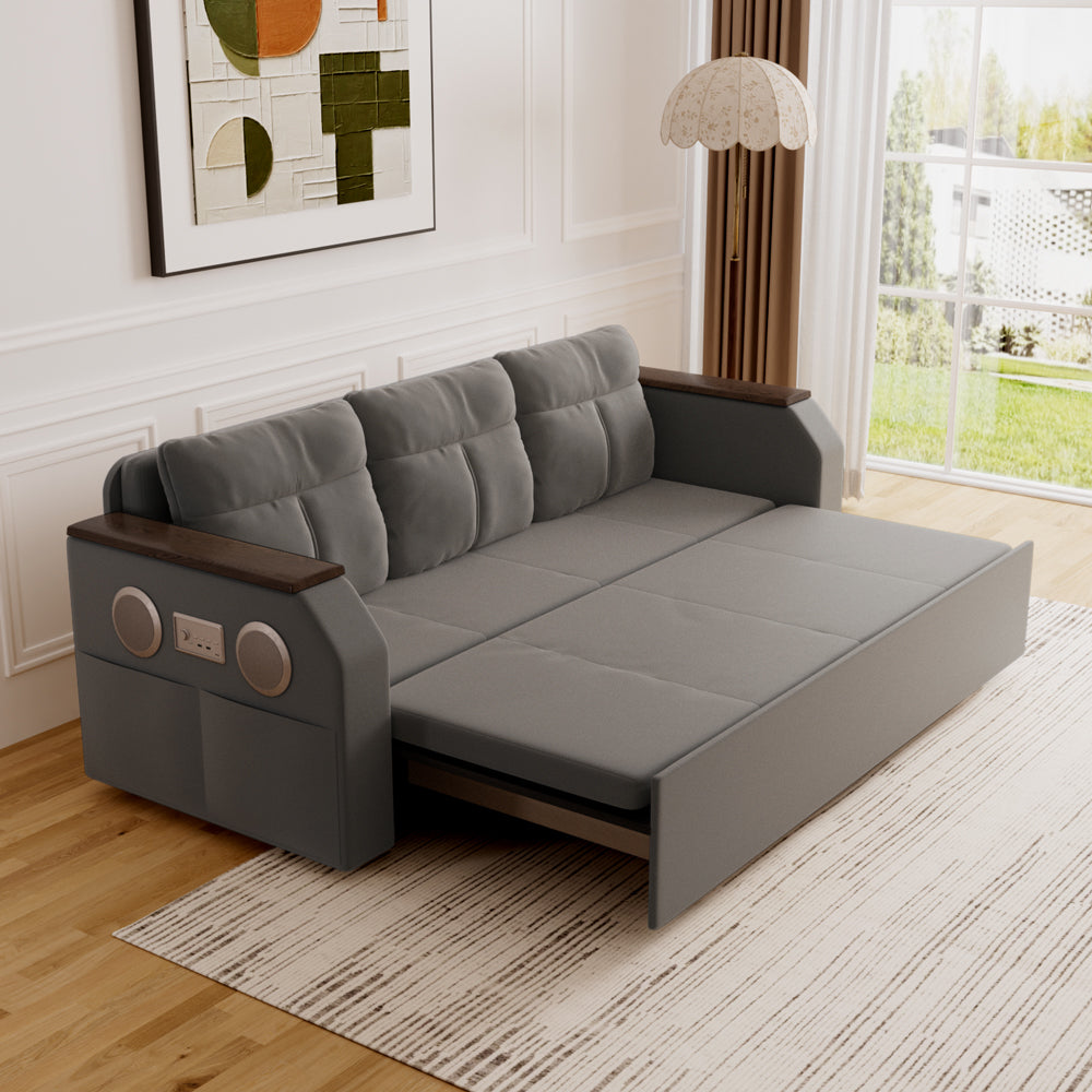 83'' Modern Convertible Sofa Bed with Storage Contemporary Upholstered Sleeper Sofa