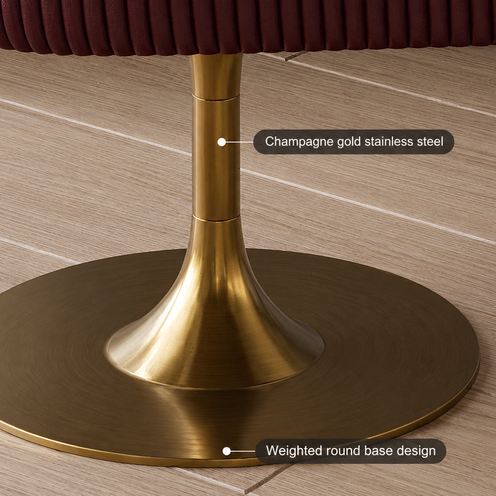 Modern Luxury Swivel Accent Chair Upholstered Vanity Chair with Gold Pedestal Base 1 Piece