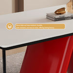 Load image into Gallery viewer, Modern Dining Table Red Sculptural Base Ceramic Stone Top
