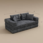 Load image into Gallery viewer, 70&#39;&#39;-78&#39;&#39;Convertible Sofa Bed Tufted Cushion Armrest Foldable Design in Grey Fabric Upholstery
