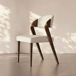 Load image into Gallery viewer, Modern Minimalist Dining Chair Set of 2 Elegant Cream Upholstery &amp; Sculpted Wood Frame
