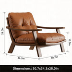 Load image into Gallery viewer, Mid Century Modern Faux Leather Lounge Chair Solid Wood Frame Accent Chair Deep Seat Leisure Armchair
