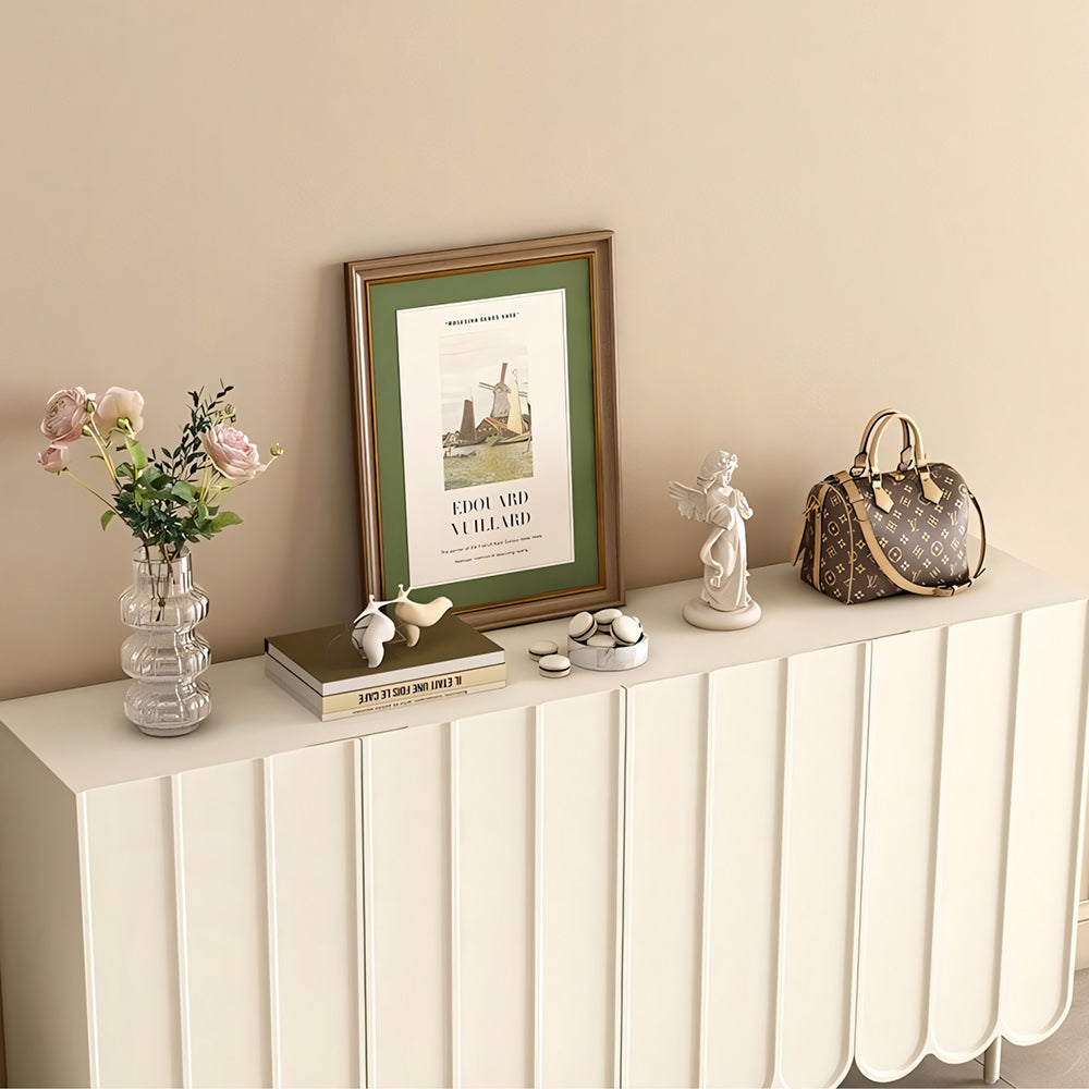 62.9'' Modern White Shoe Cabinet with Large Storage Multi-Layer Entryway Organizer with Rounded Design