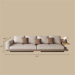 Load image into Gallery viewer, Modern Low-Profile Leather Sofa with Integrated Side Shelf
