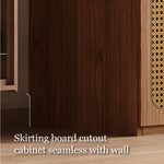 Load image into Gallery viewer, Walnut Rattan Four-Door Wardrobe Modern Natural Fusion Design
