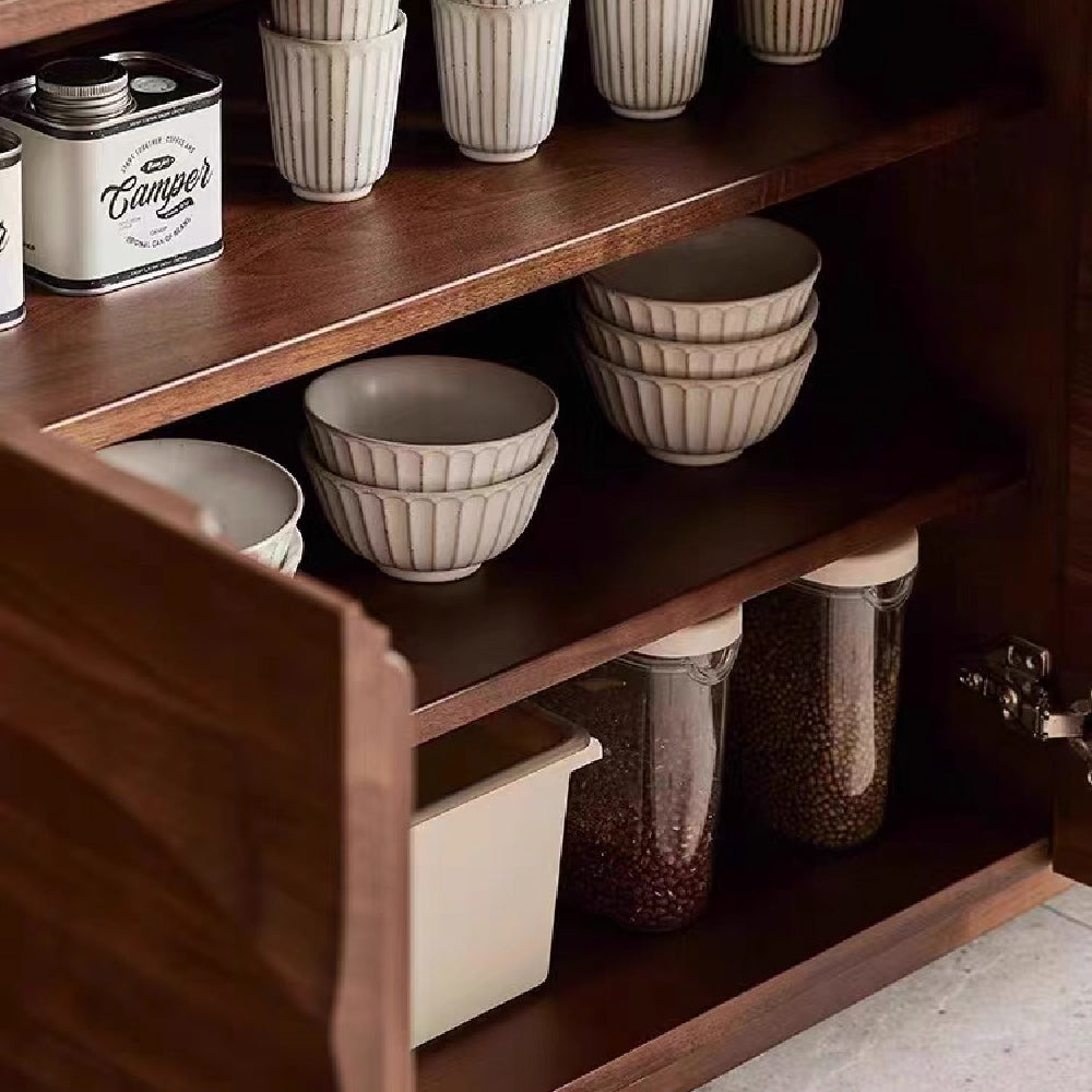 Modern Sideboard Solid Wood 3-Door Cabinet Adjustable Shelves