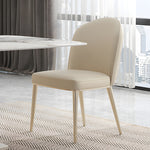 Load image into Gallery viewer, Set of 2 Luxurious White Dining Chairs with Gold Legs Modern Quilted Design for Stylish Home Décor
