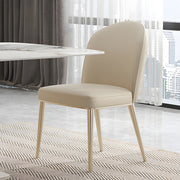 Set of 2 Luxurious White Dining Chairs with Gold Legs Modern Quilted Design for Stylish Home Décor