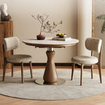 Load image into Gallery viewer, Modern Extendable Round Dining Table with Sintered Stone Top &amp; Sculptural Pedestal Base

