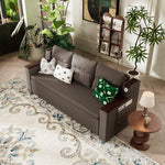 Load image into Gallery viewer, 83'' 3-Seater Pull-Out Sleeper Sofa with Storage &amp; USB Port
