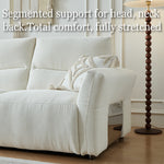 Load image into Gallery viewer, 106.2'' Modern Electric Reclining Sofa Cream Fabric Power Sofa with Adjustable Footrest and Wide Armrests
